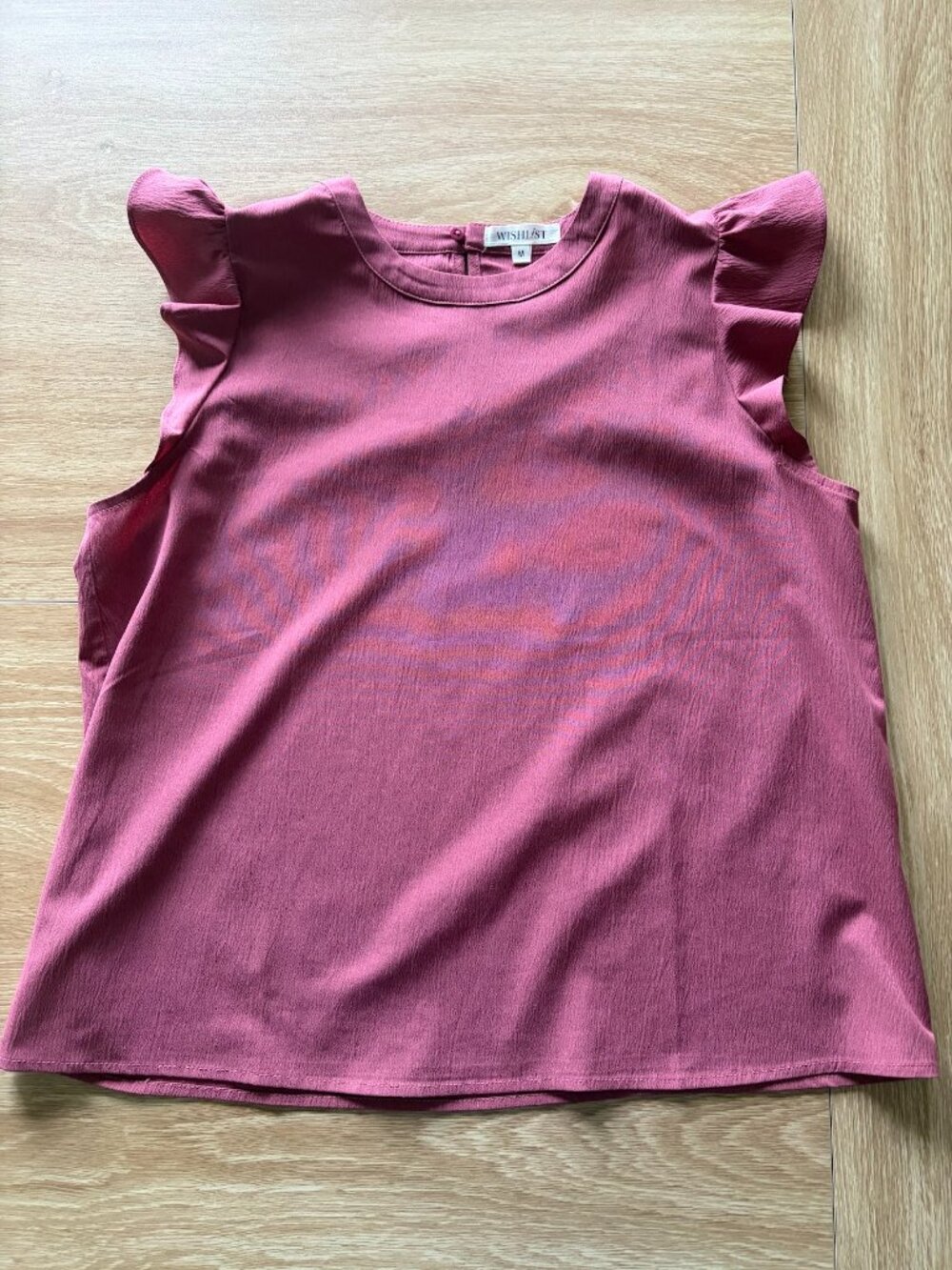 Wishlist Dusty Mauve Ruffle Sleeve Blouse Tank - Size M